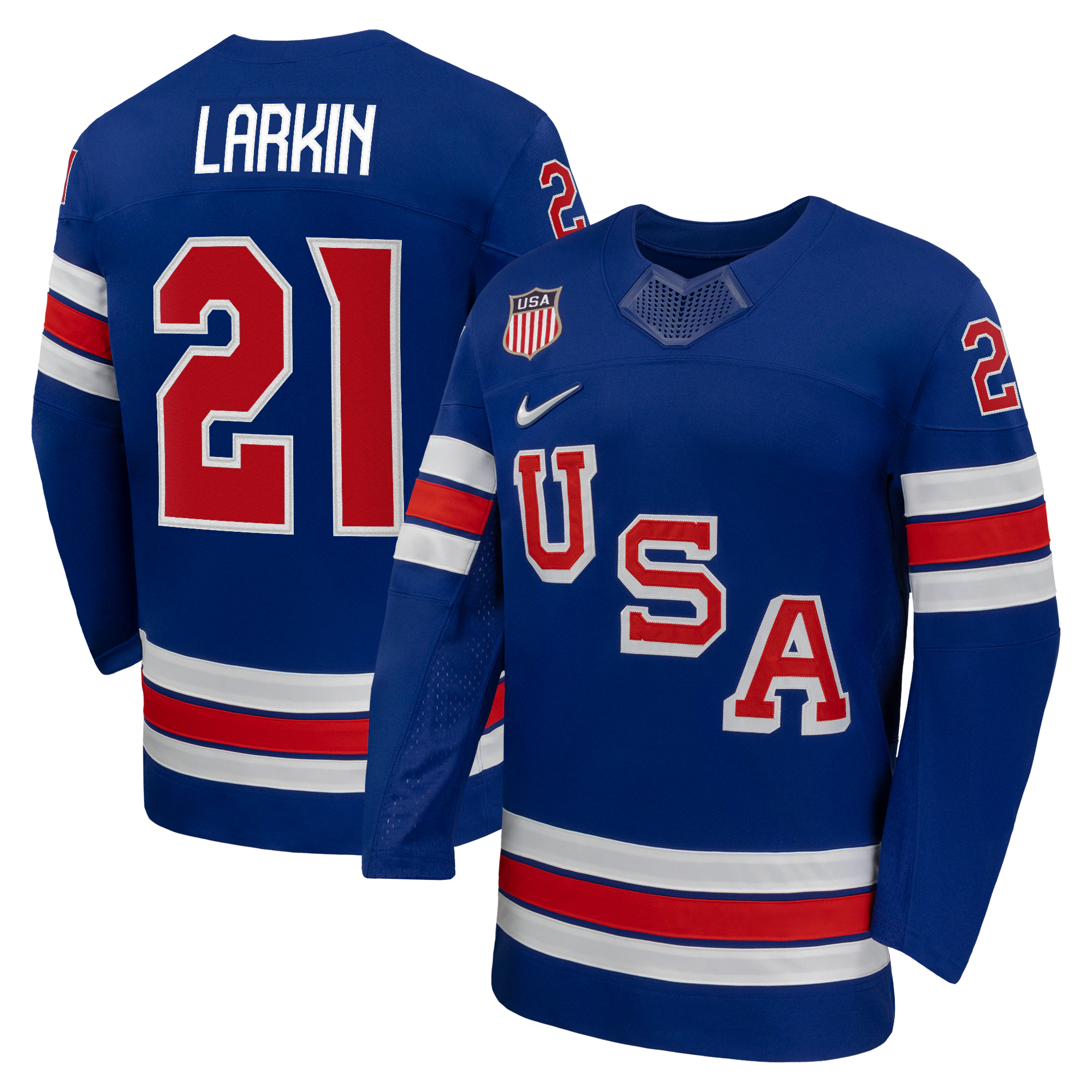 Dylan Larkin #21 USA Hockey 2026 Home Jersey - Nike Royal