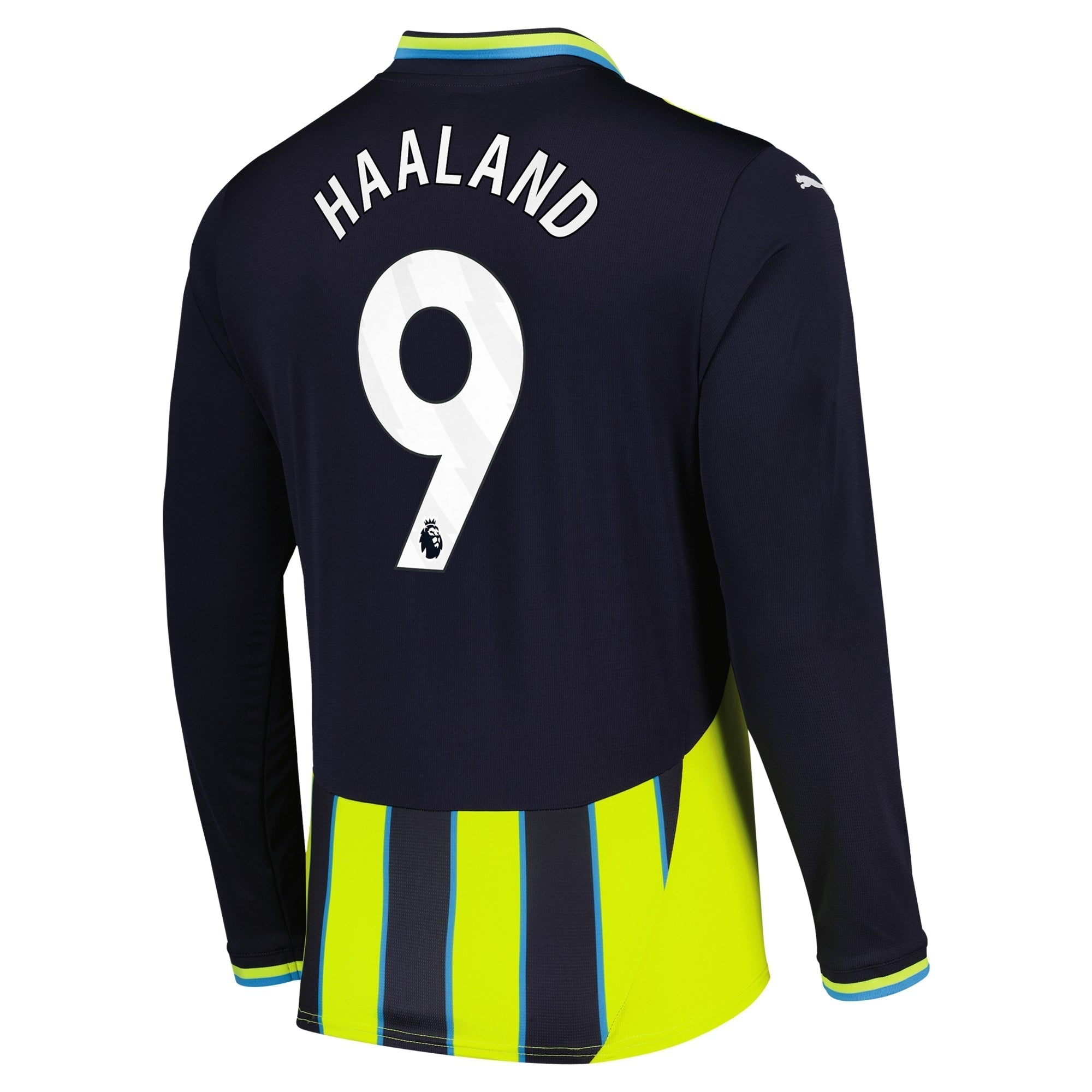 Erling Haaland 9 Manchester City 2024/25 Away Long Sleeve Player Soccer Shirt - Navy