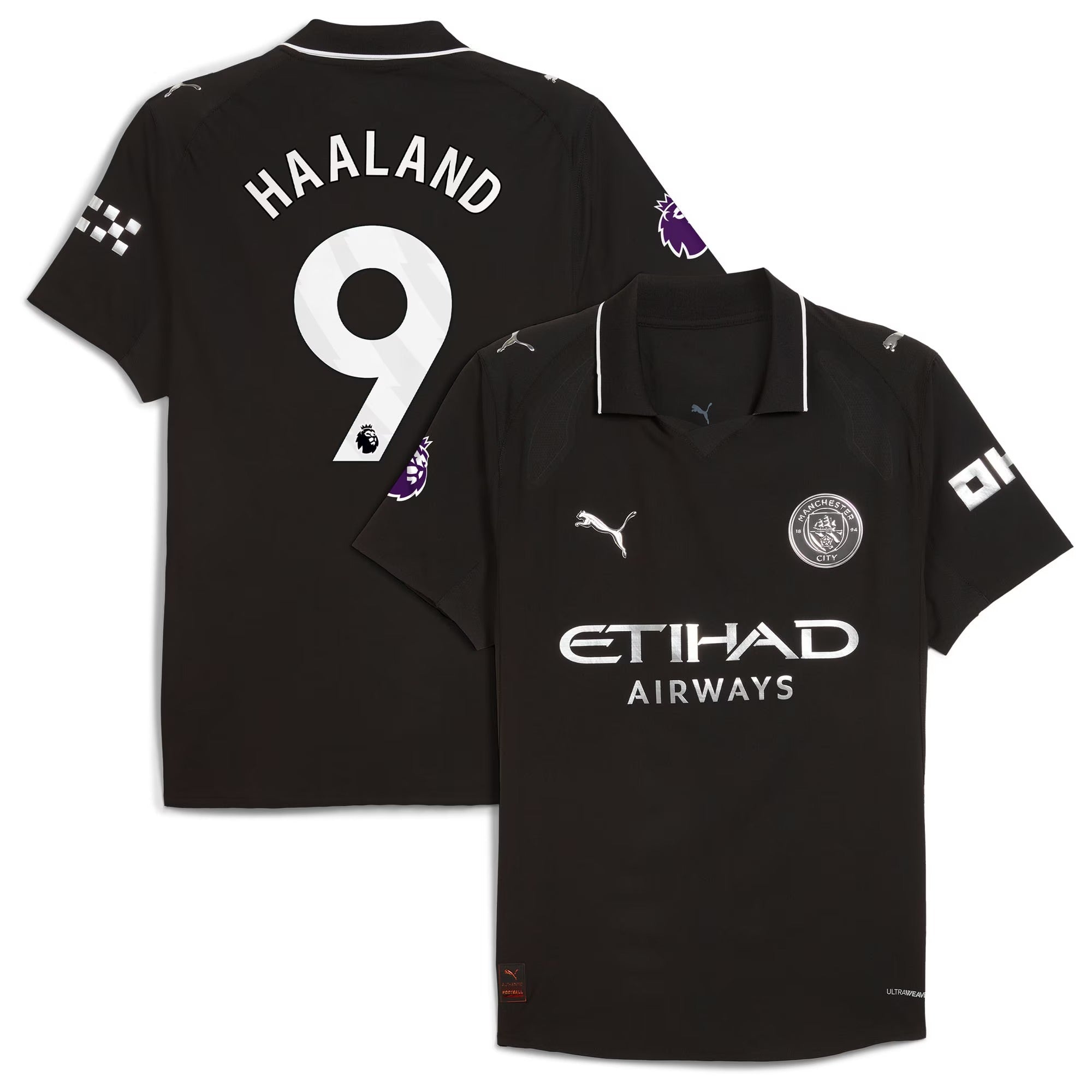 Erling Haaland Manchester City 2025/26 Away Player Soccer Shirt - Black
