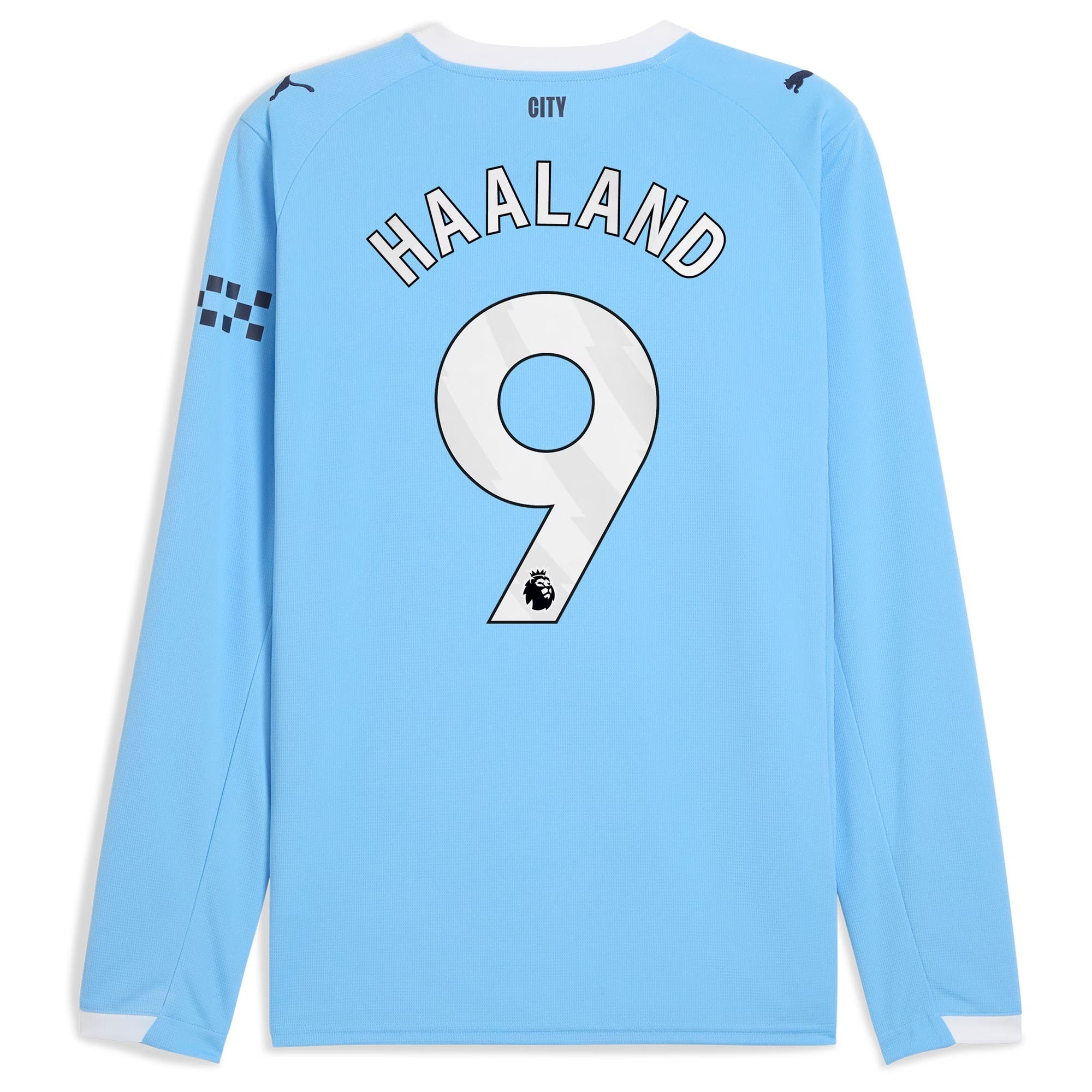 Erling Haaland Manchester City 2025/26 Home Long Sleeve Player Soccer Shirt - Sky Blue