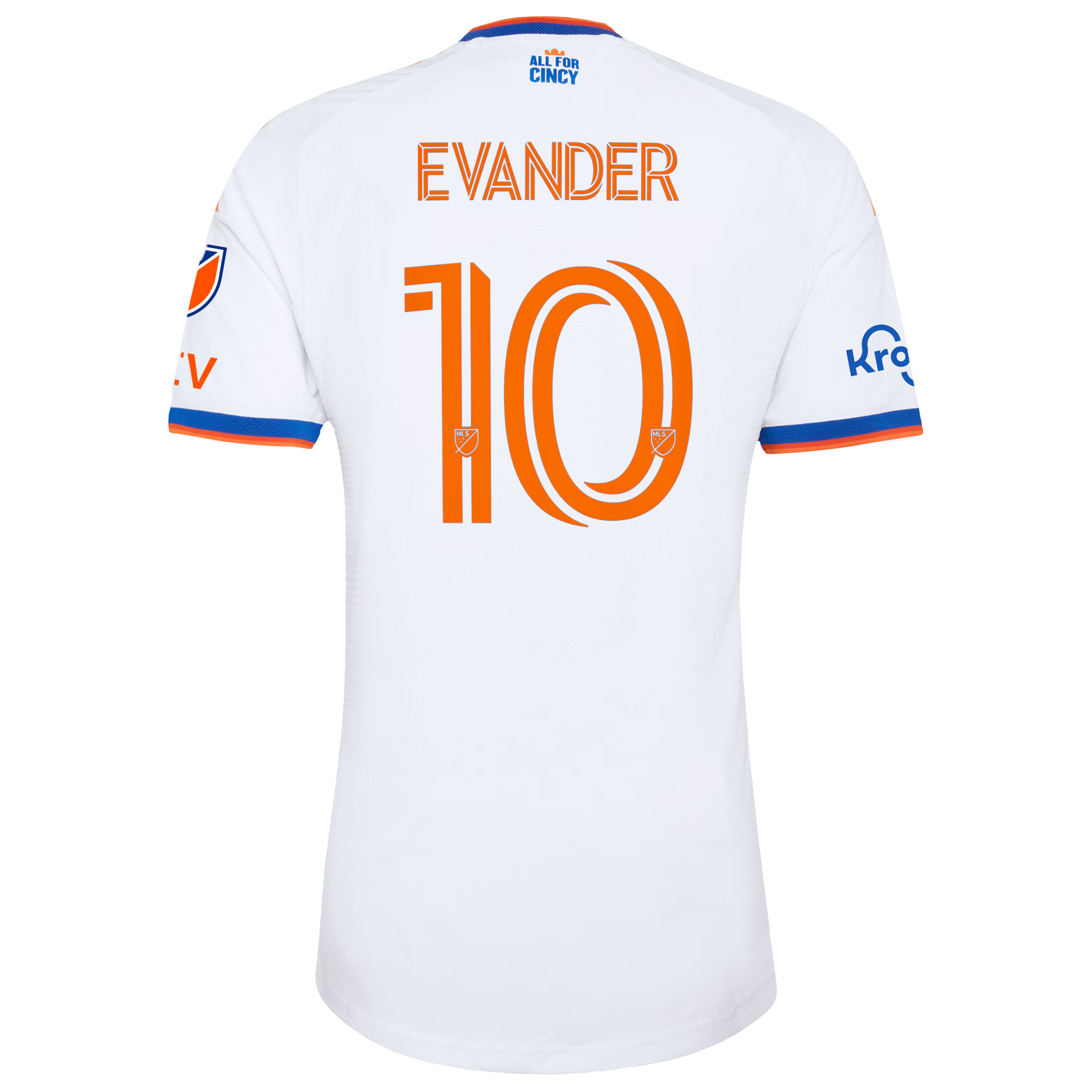FC Cincinnati // adidas Evander da Silva Ferreira #10 Official 2026 The Seven Hills On-Field Patch Jersey – White