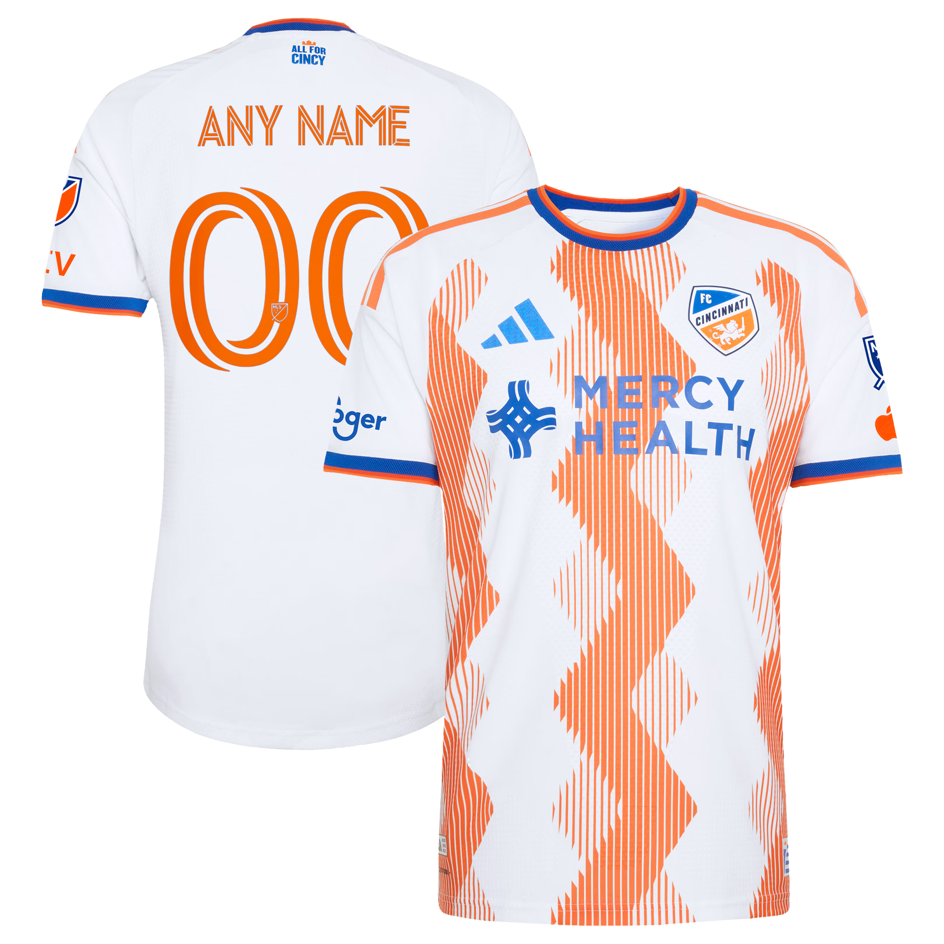 FC Cincinnati // adidas Official 2026 The Seven Hills On-Field Patch Custom Jersey – White