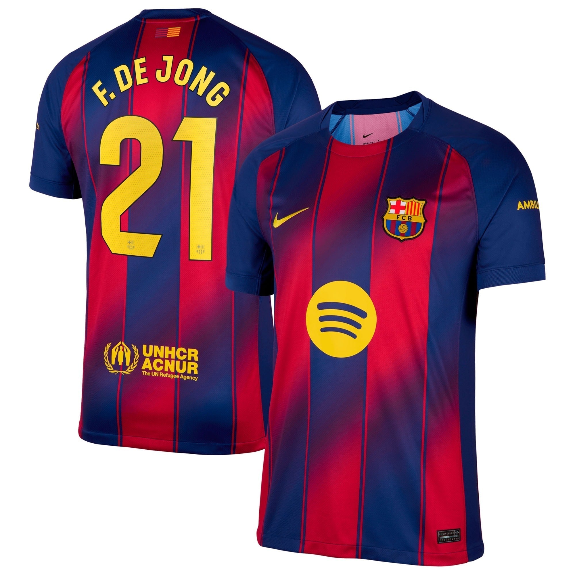Frenkie de Jong Barcelona 2025/26 Home Soccer Shirt - Navy