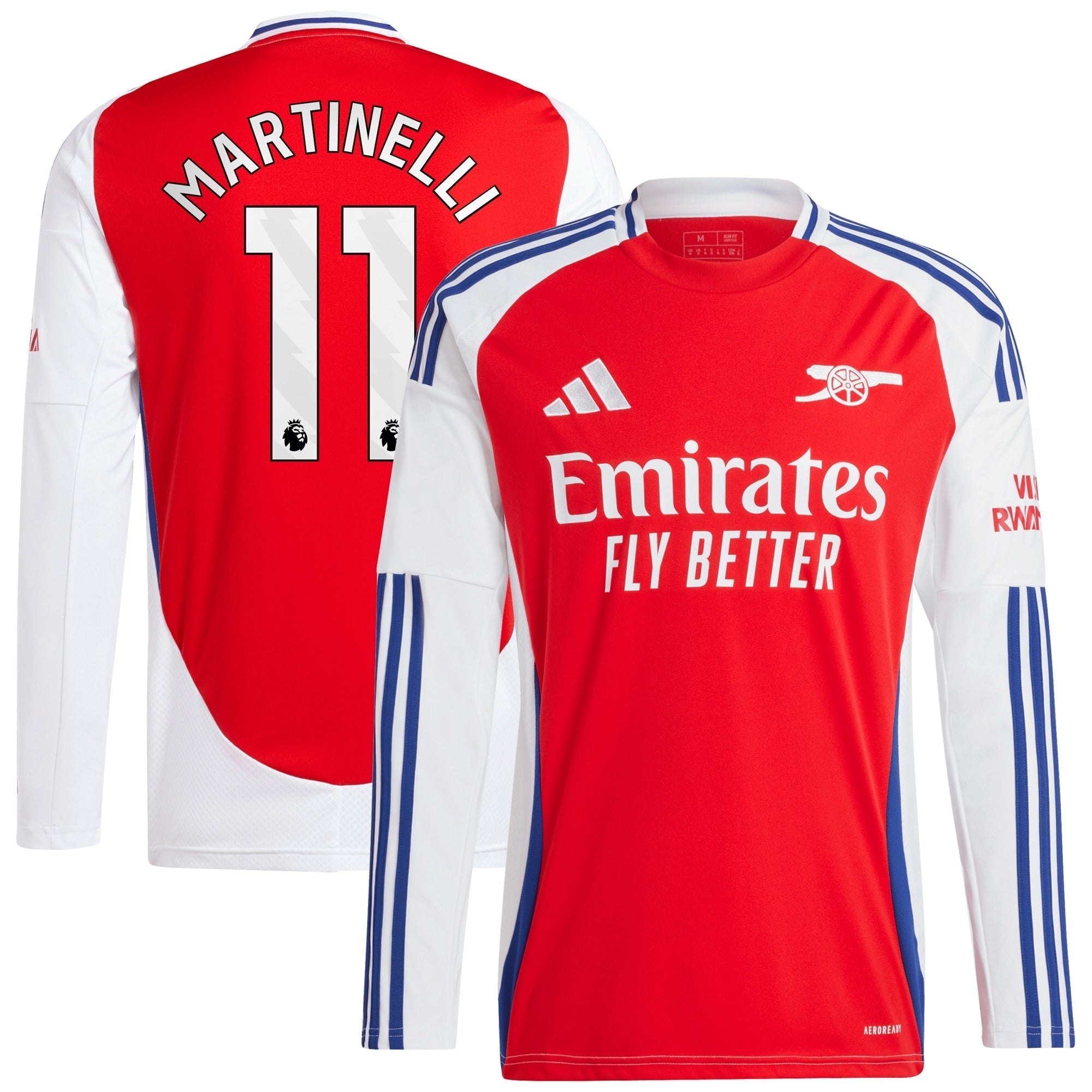 Gabriel Martinelli Arsenal  2024/2025 Home Long Sleeve Player Soccer Shirt – Red