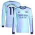 Gabriel Martinelli Arsenal 2024/25 Third Long Sleeve Player Soccer Shirt - Aqua