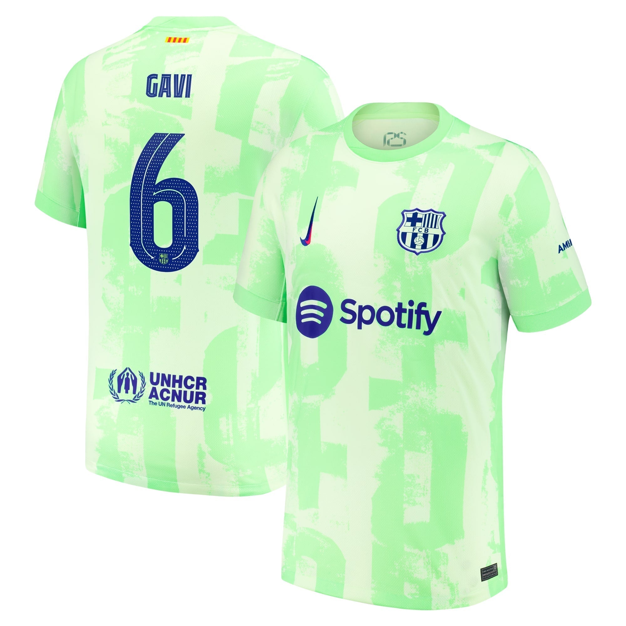 Gavi Barcelona 2024/25 Third Player Soccer Shirt - Yellow