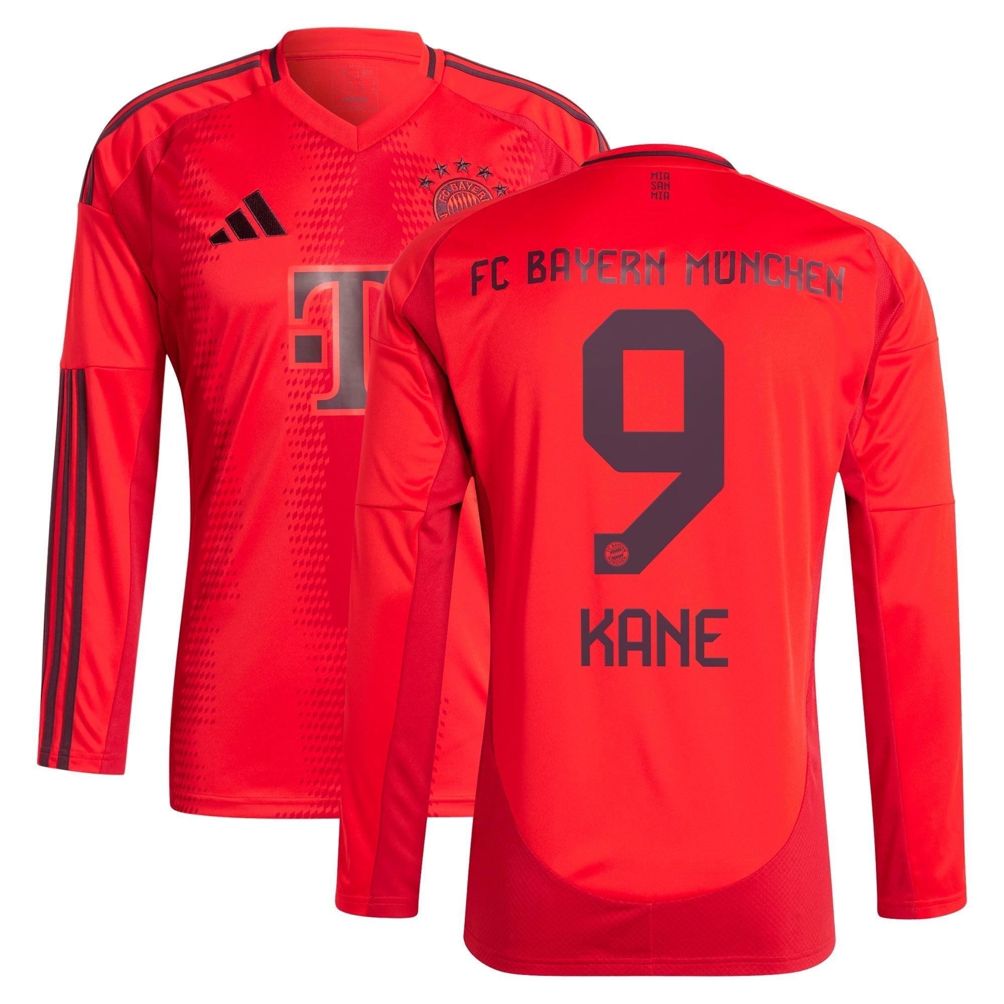 Harry Kane Bayern Munich  2024/2025 Home Long Sleeve Player Soccer Shirt - Red