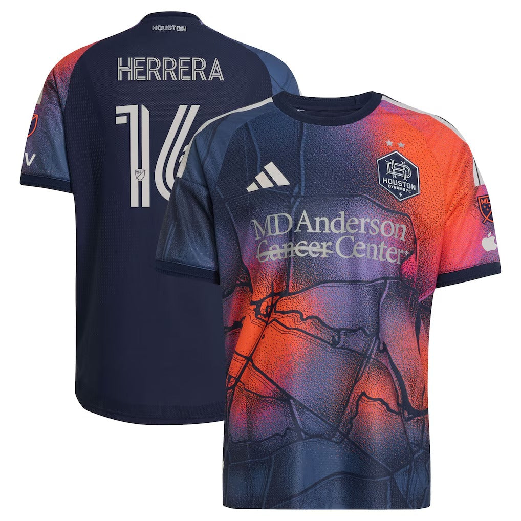 Houston Dynamo FC // adidas Héctor Herrera #16 Official 2026 Mission Control On-Field Patch Jersey – Blue