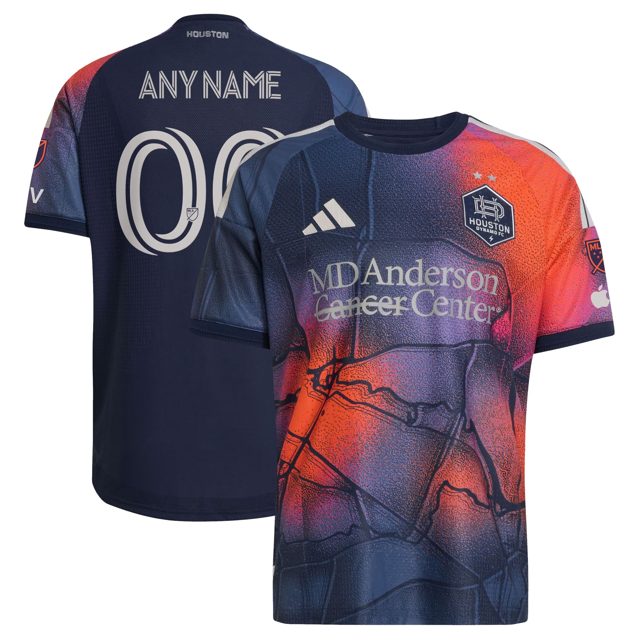 Houston Dynamo FC // adidas Official 2026 Mission Control On-Field Patch Custom Jersey – Blue