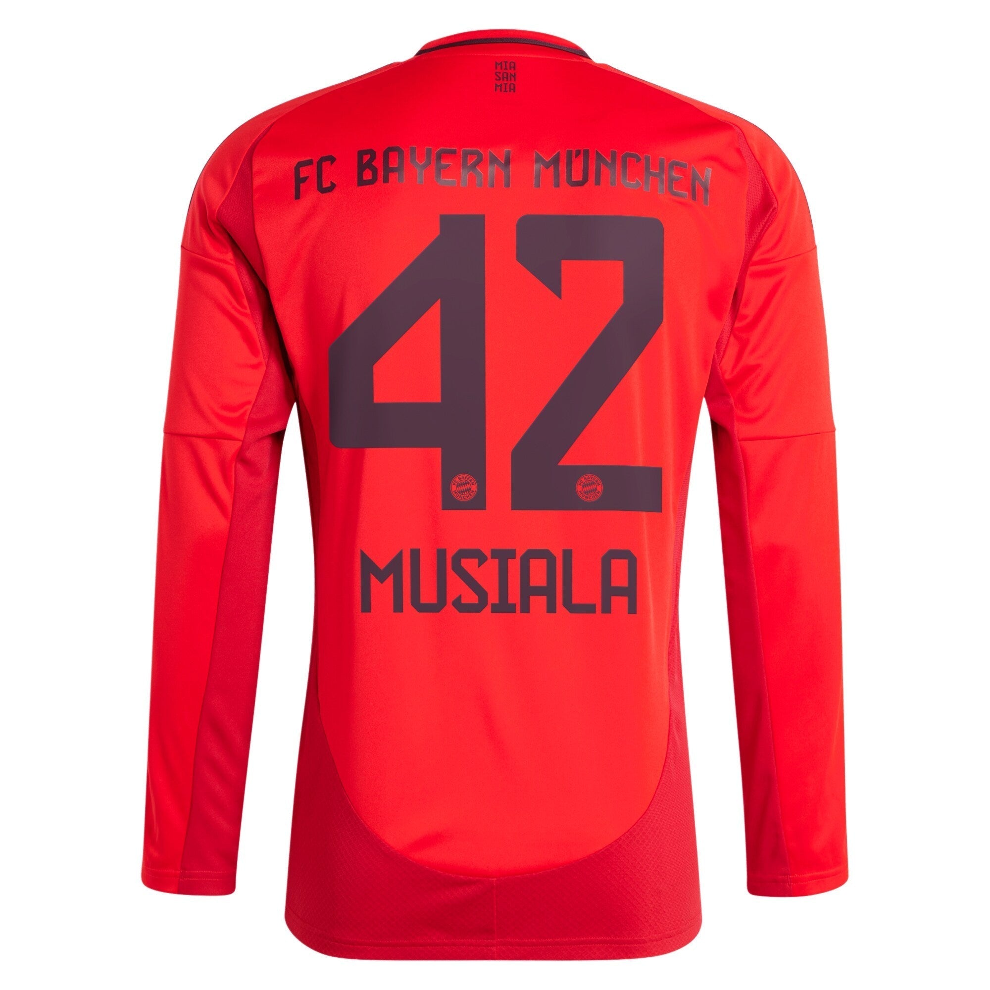 Jamal Musiala Bayern Munich  2024/2025 Home Long Sleeve Player Soccer Shirt - Red