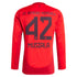 Jamal Musiala Bayern Munich  2024/2025 Home Long Sleeve Player Soccer Shirt - Red
