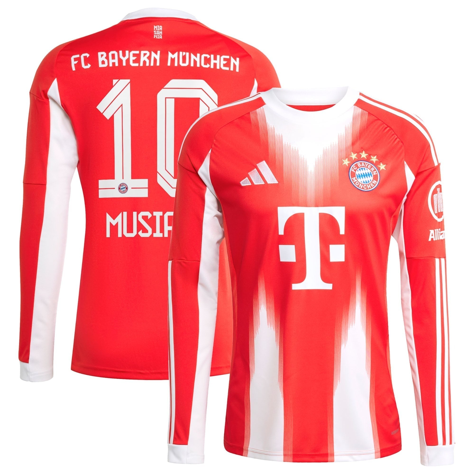 Jamal Musiala Bayern Munich Home 2025/26 Long Sleeve Player Soccer Shirt - Red