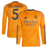Jude Bellingham Real Madrid 2024/25 Away Long Sleeve Player Soccer Shirt - Orange
