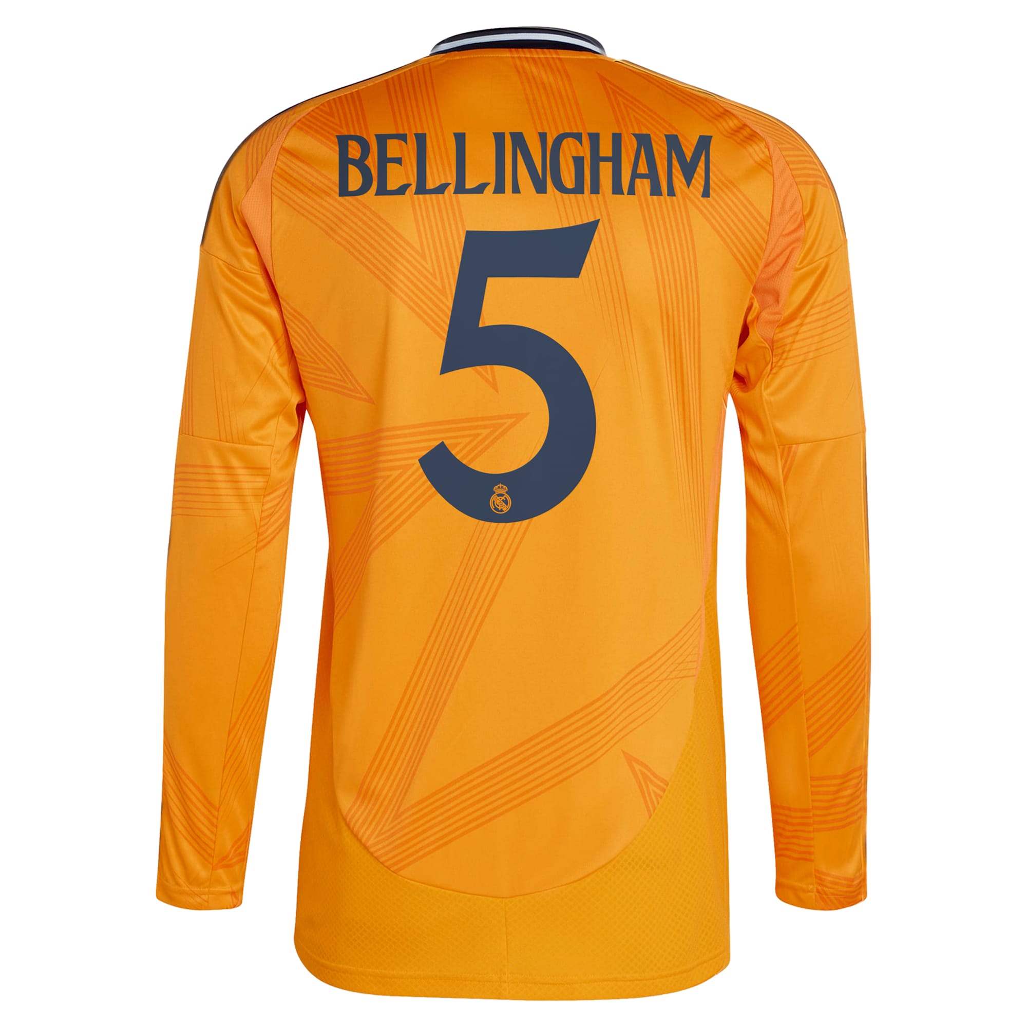 Jude Bellingham Real Madrid 2024/25 Away Long Sleeve Player Soccer Shirt - Orange