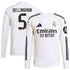 Jude Bellingham Real Madrid 2025/26 Home Long Sleeve Soccer Shirt - White