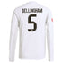 Jude Bellingham Real Madrid 2025/26 Home Long Sleeve Soccer Shirt - White