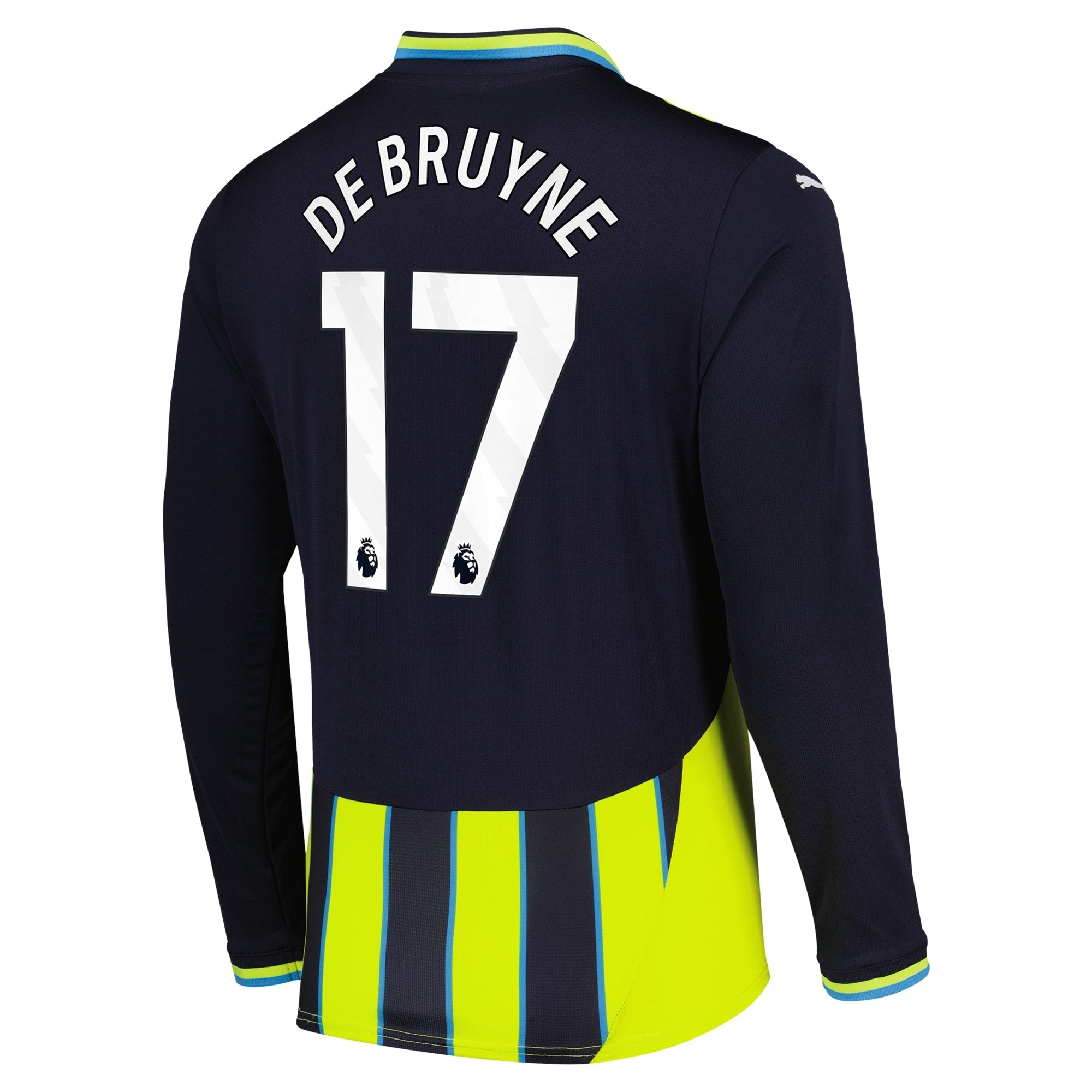 Kevin De Bruyne Manchester City 2024/25 Away Long Sleeve Player Soccer Shirt - Navy