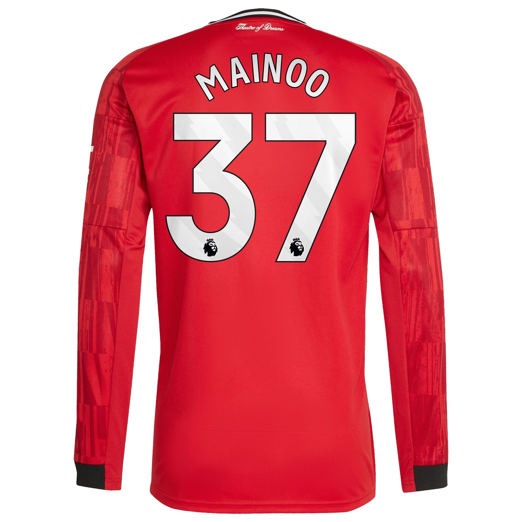 Kobbie Mainoo Manchester United Home 2025/26 Player Long Sleeve Soccer Shirt - Red