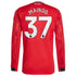 Kobbie Mainoo Manchester United Home 2025/26 Player Long Sleeve Soccer Shirt - Red