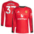Kobbie Mainoo Manchester United Home 2025/26 Player Long Sleeve Soccer Shirt - Red