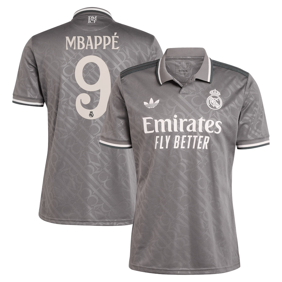 Kylian Mbappé Real Madrid 2024/25 Third Player Soccer Shirt - Charcoal