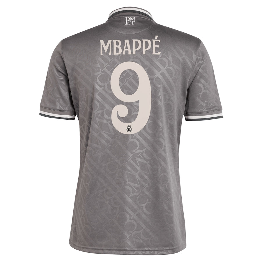 Kylian Mbappé Real Madrid 2024/25 Third Player Soccer Shirt - Charcoal