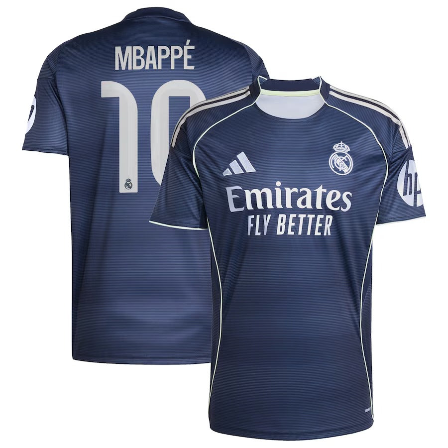 Kylian Mbappé Real Madrid 2025/26 Away Player Soccer Shirt - Blue