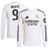Kylian Mbappé Real Madrid 2025/26 Home Long Sleeve Soccer Shirt - White