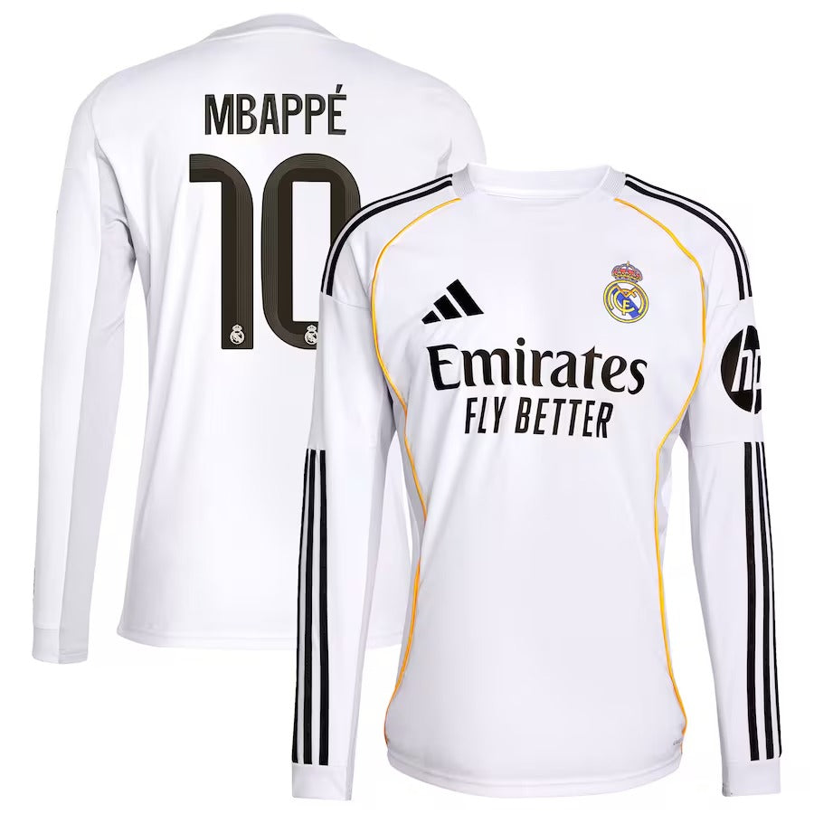 Kylian Mbappé Real Madrid 2025/26 Home Player Soccer Shirt - White