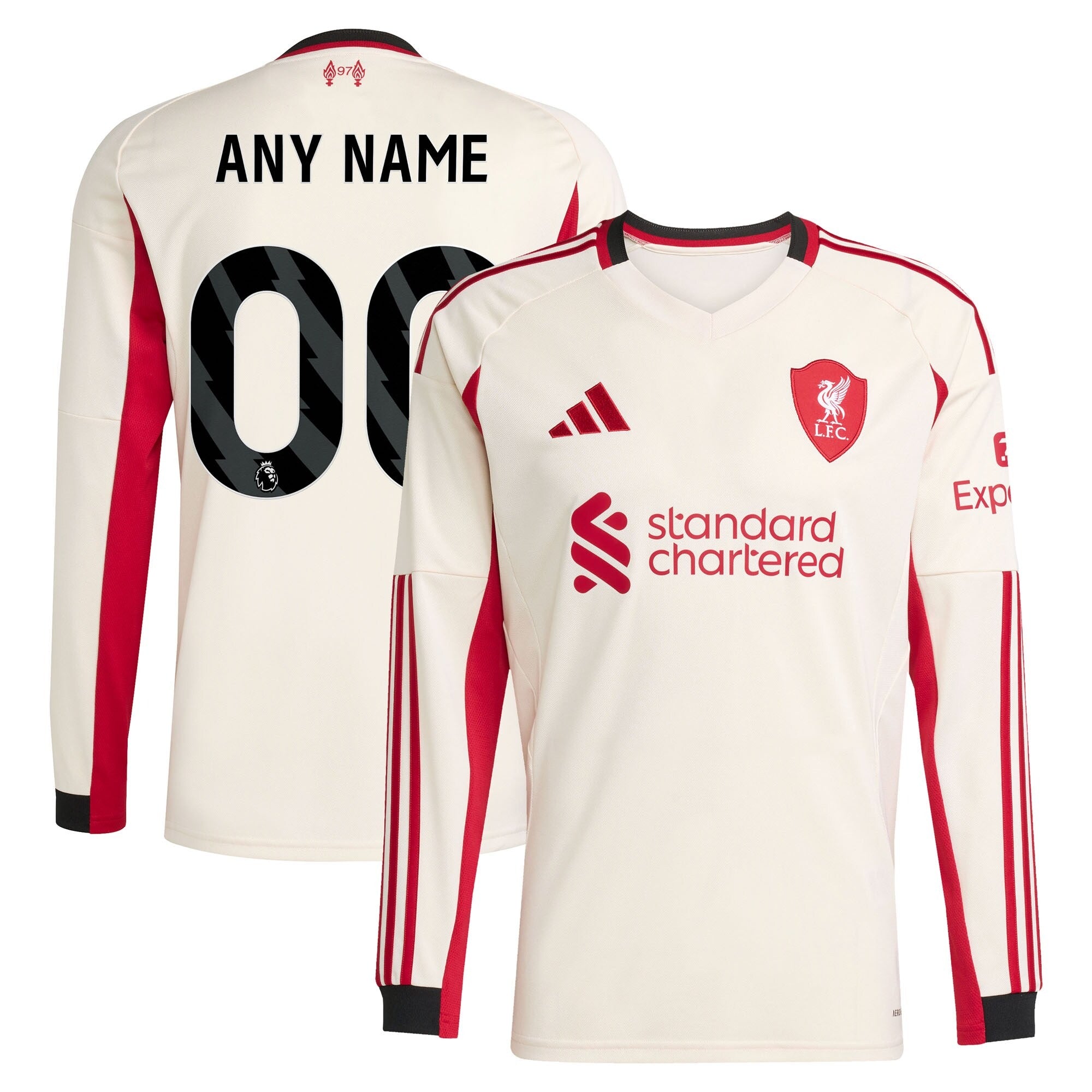 Liverpool 2025/26 Away Long Sleeve Custom Soccer Shirt - White