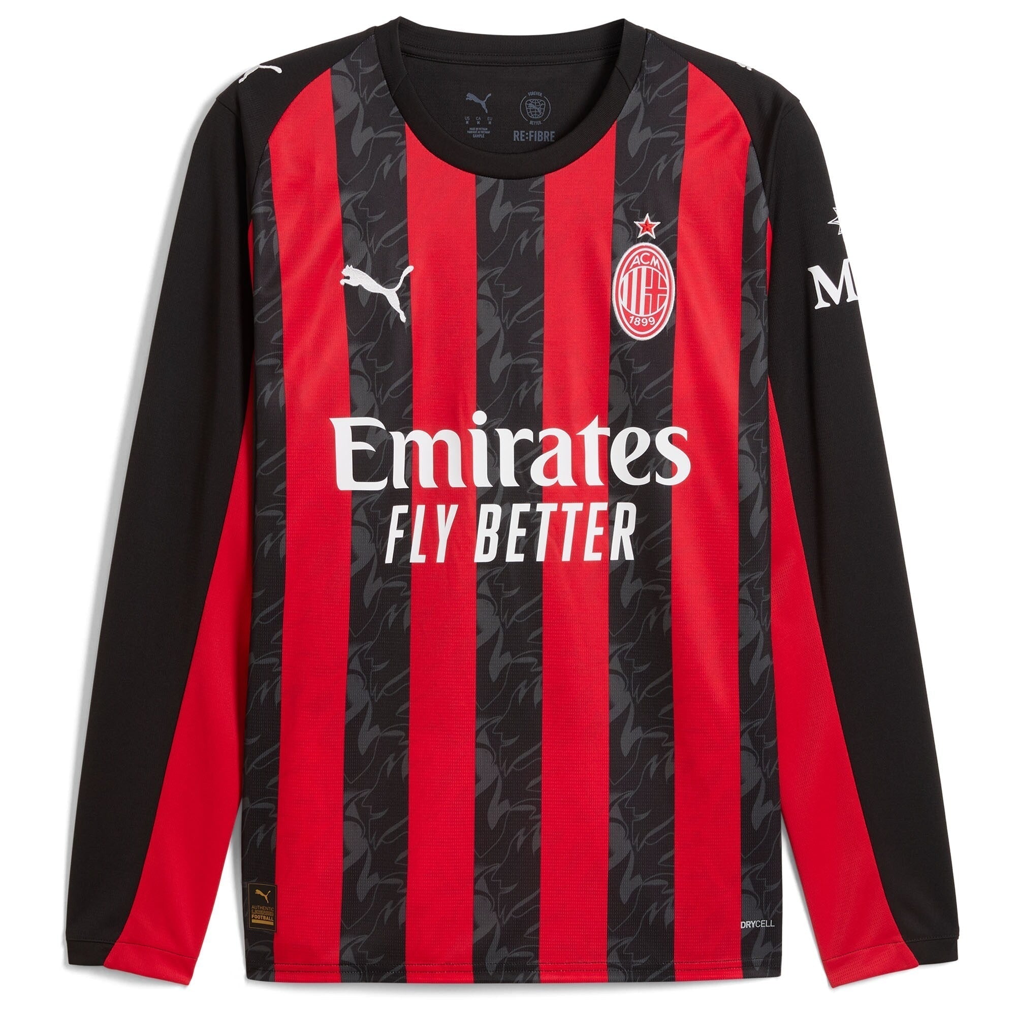 Luka Modric AC Milan 2025/26 Home Long Sleeve Soccer Shirt - Red