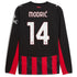 Luka Modric AC Milan 2025/26 Home Long Sleeve Soccer Shirt - Red
