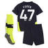 Manchester City Away Minikit 2024-25 with Foden 47 printing Kids Soccer Shirt