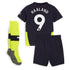 Manchester City Away Minikit 2024-25 with Haaland 9 printing Kids Soccer Shirt