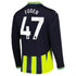Manchester City Away Shirt 2024-25 - Long Sleeve with Foden 47 printing Soccer Shirt
