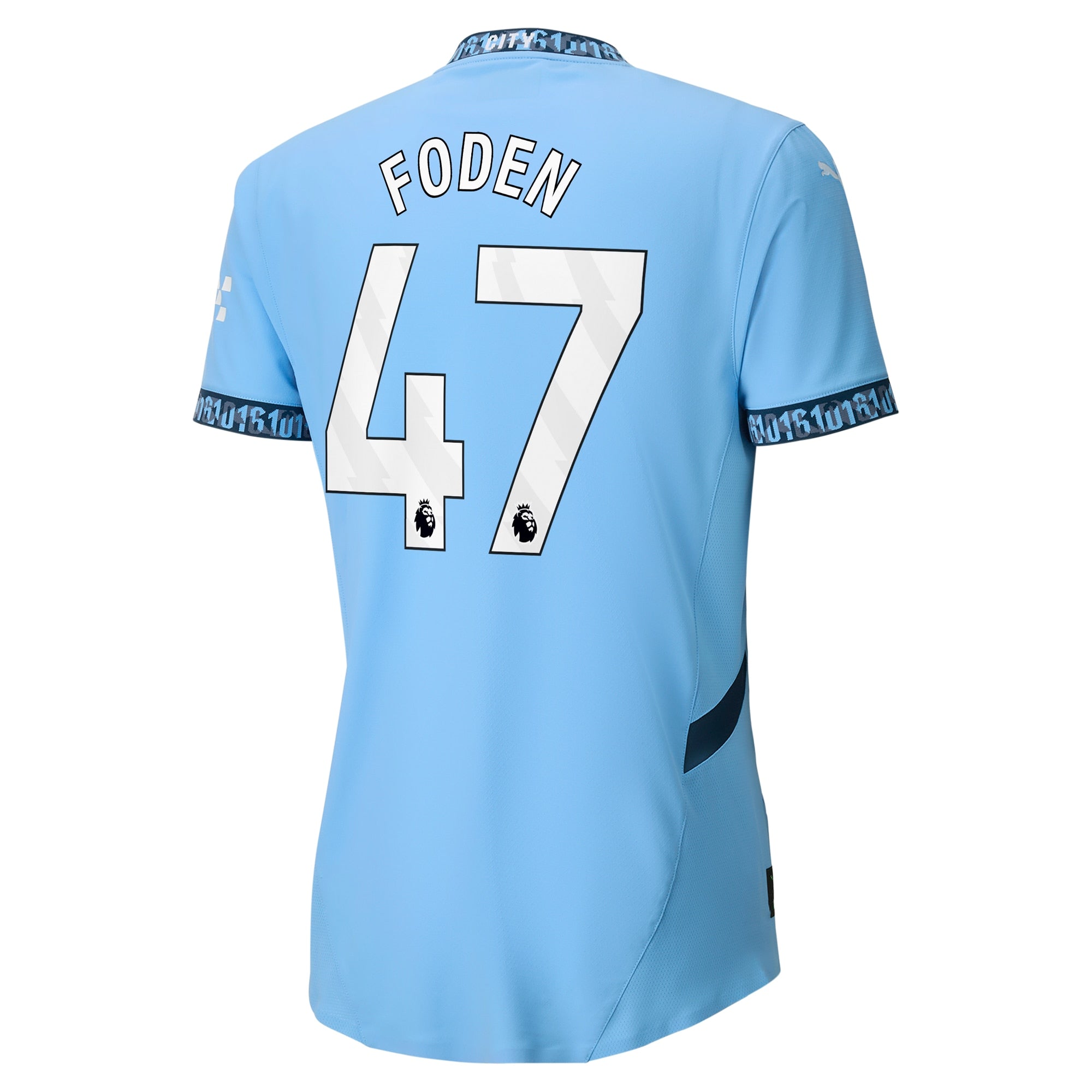 Manchester City Home Shirt 2024-25 with Foden 47 printing Soccer Shirt - Blue