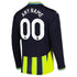 Manchester City 2024/25 Away Long Sleeve Custom Soccer Shirt - Navy