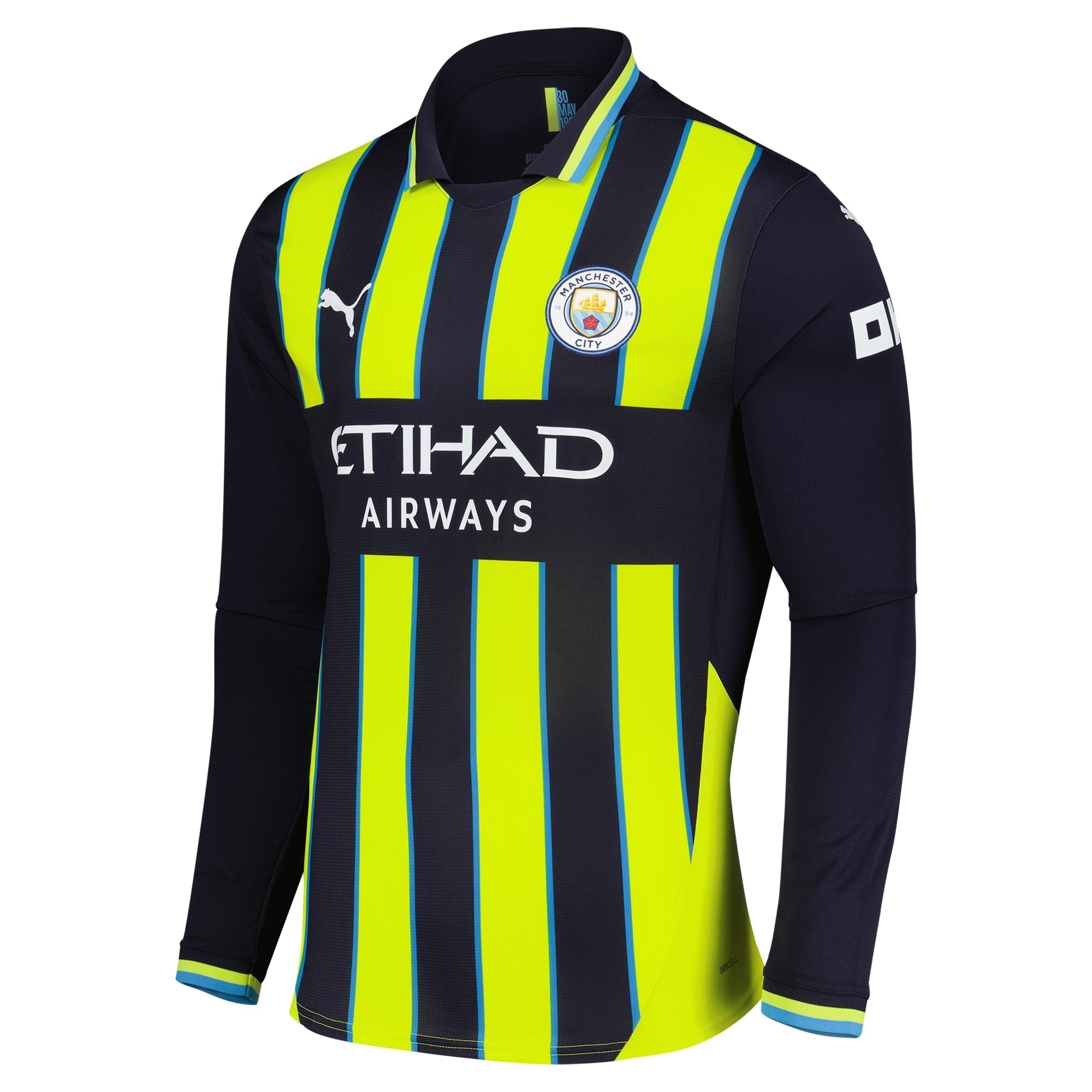 Manchester City 2024/25 Away Long Sleeve Custom Soccer Shirt - Navy