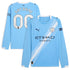 Manchester City 2025/26 Home Long Sleeve Custom Soccer Shirt - Sky Blue