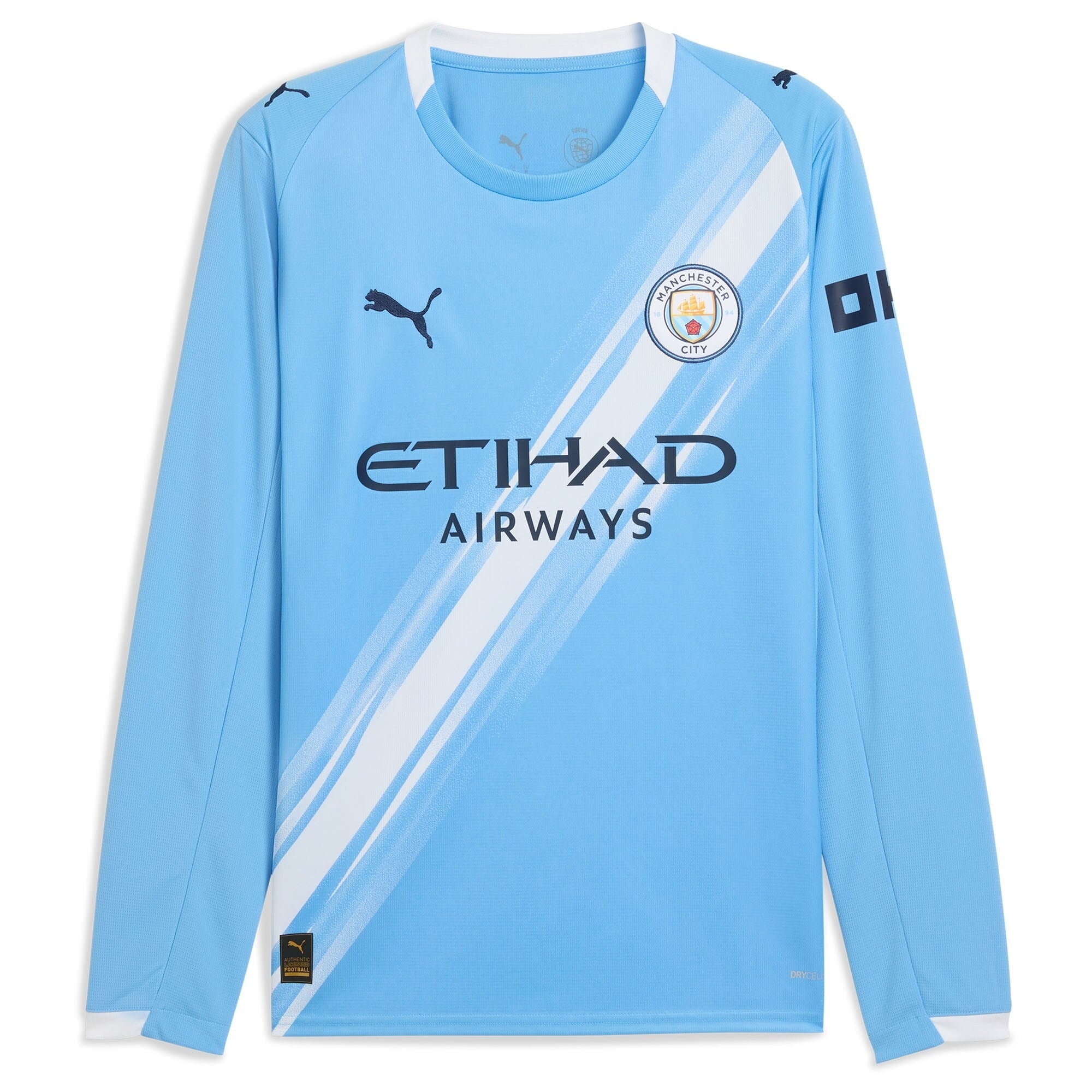 Manchester City 2025/26 Home Long Sleeve Custom Soccer Shirt - Sky Blue