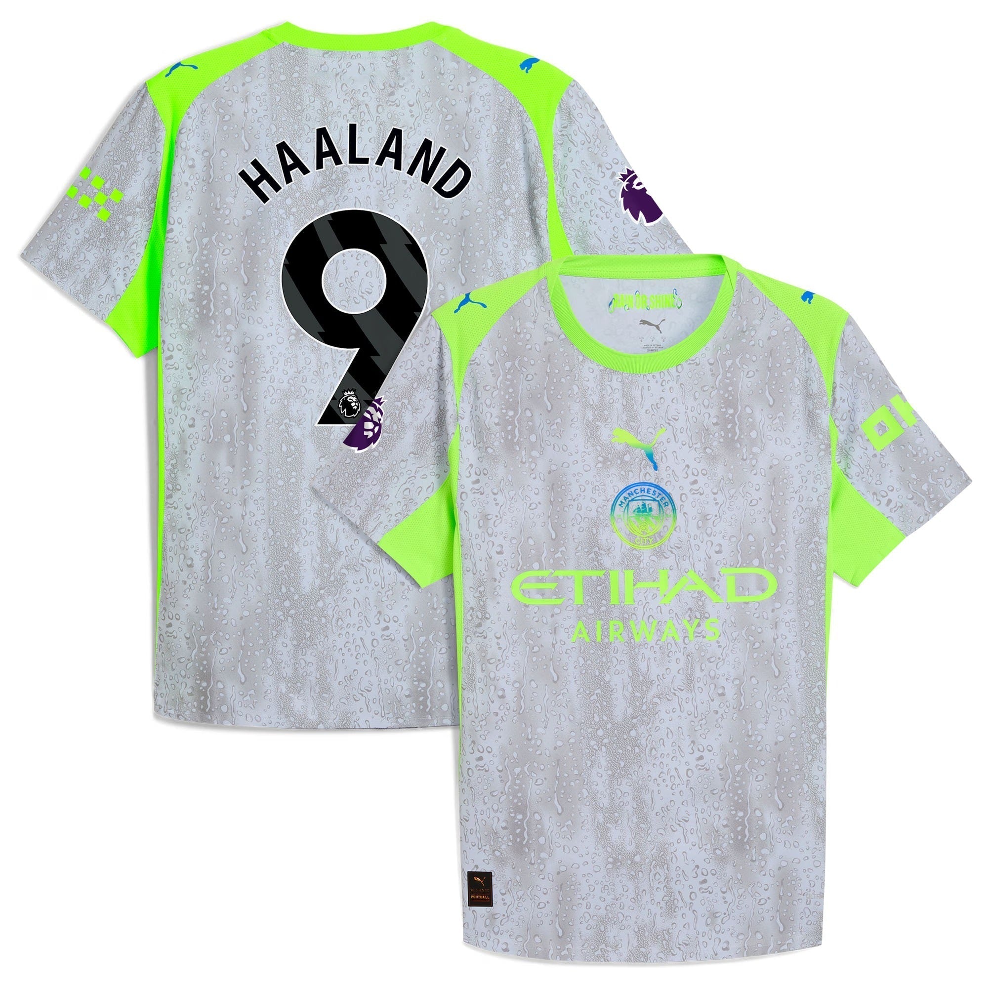 Erling Haaland Manchester City 2025/26 Third Soccer Shirt - Green/Neon Green
