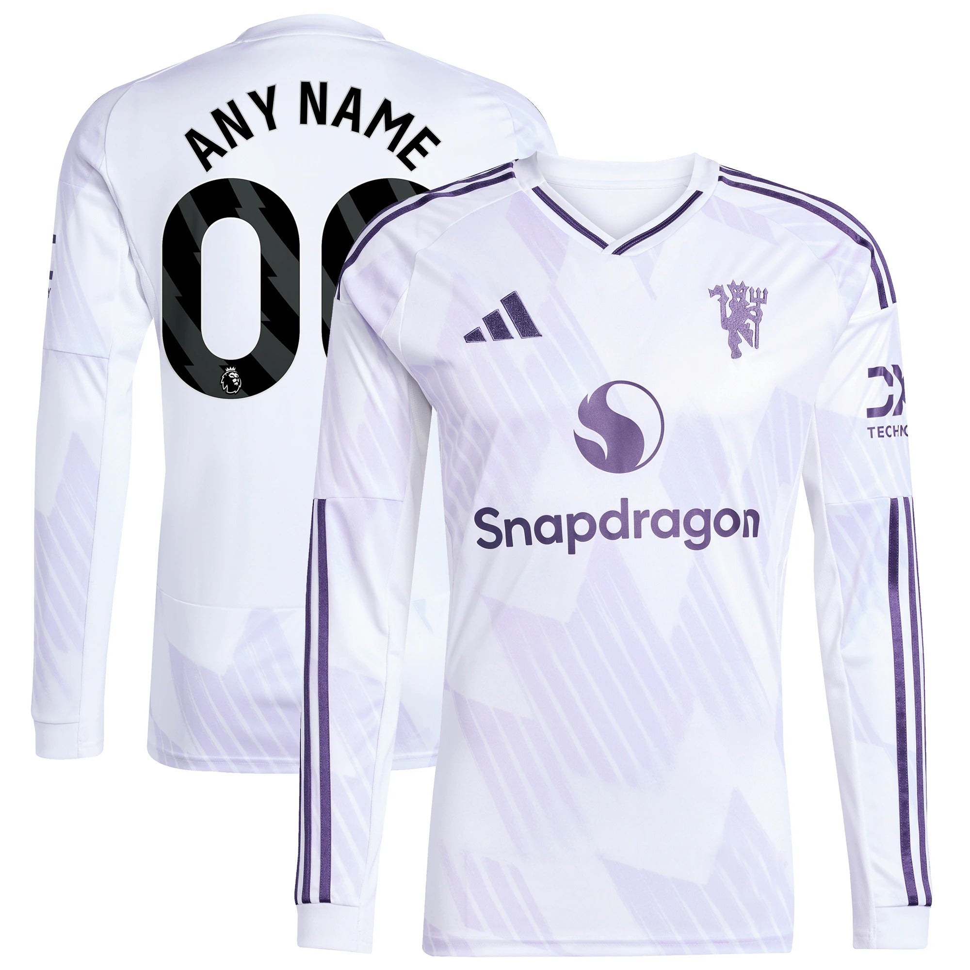 Manchester United 2025/26 Away Long Sleeve Custom Soccer Shirt - White