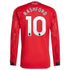 Marcus Rashford Manchester United Home 2025/26 Player Long Sleeve Soccer Shirt - Red