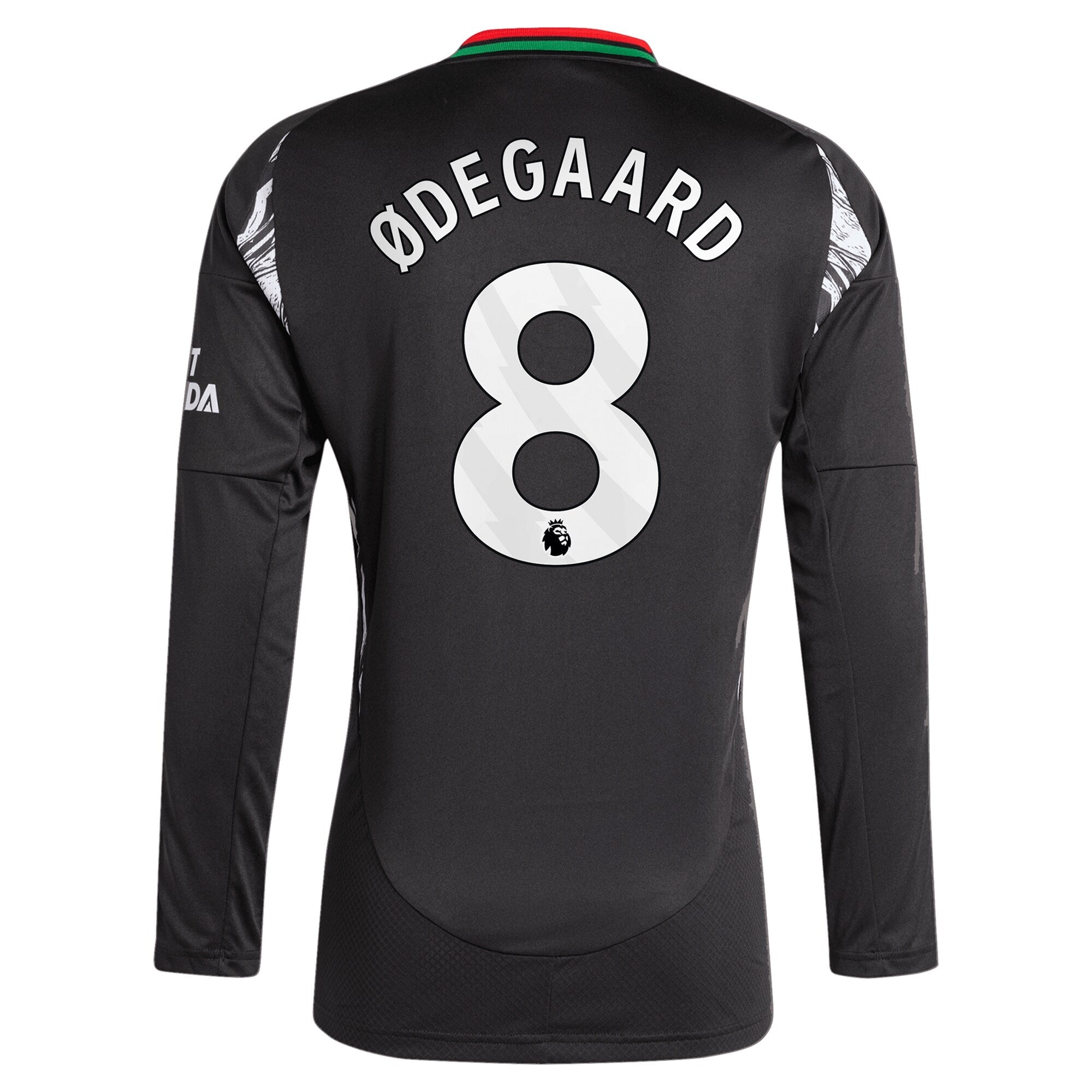 Martin Odegaard Arsenal 2024/25 Away Long Sleeve Player Soccer Shirt - Black