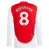 Martin Odegaard Arsenal  2024/2025 Home Long Sleeve Player Soccer Shirt – Red