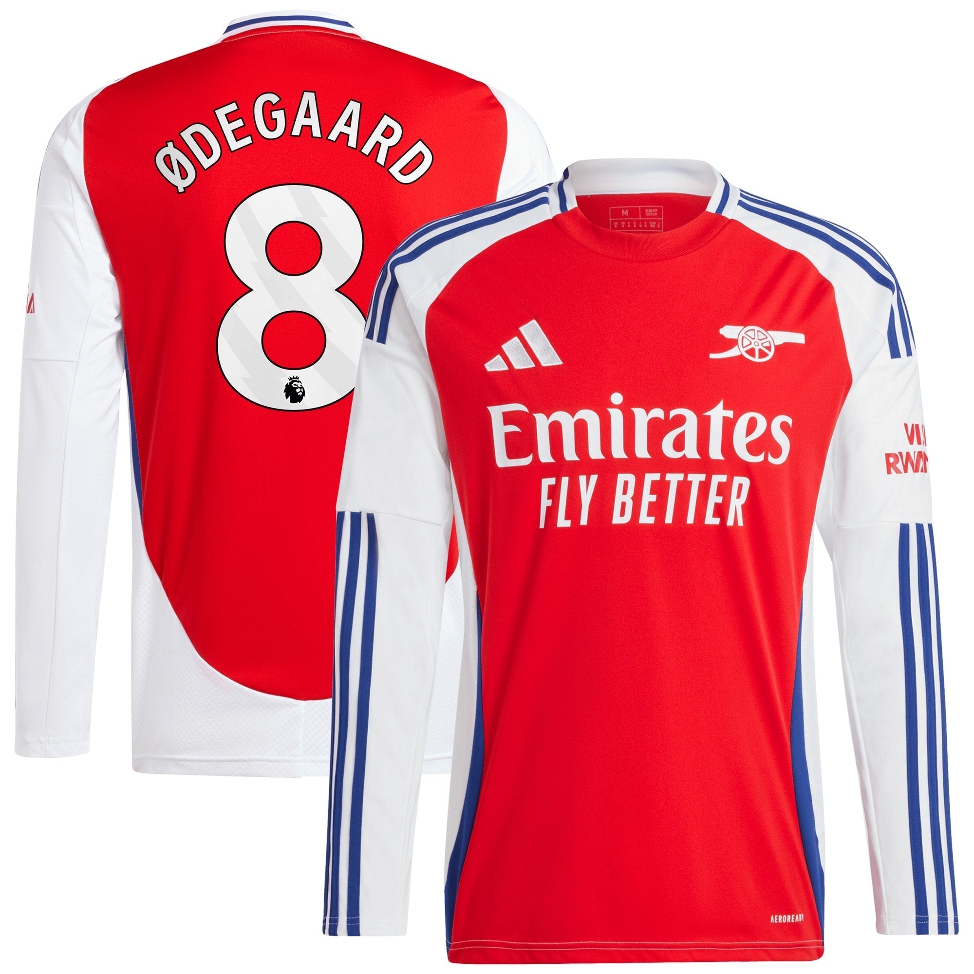Martin Odegaard Arsenal  2024/2025 Home Long Sleeve Player Soccer Shirt – Red