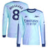 Martin Odegaard Arsenal 2024/25 Third Long Sleeve Player Soccer Shirt - Aqua
