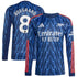 Martin Ødegaard Arsenal 2025/26 Away Long Sleeve Player Soccer Shirt - Blue