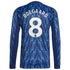 Martin Ødegaard Arsenal 2025/26 Away Long Sleeve Player Soccer Shirt - Blue