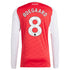 Martin Ødegaard Arsenal 2025/26 Home Long Sleeve Player Soccer Shirt - Red